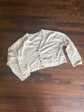 Billabong cream colored button sweater